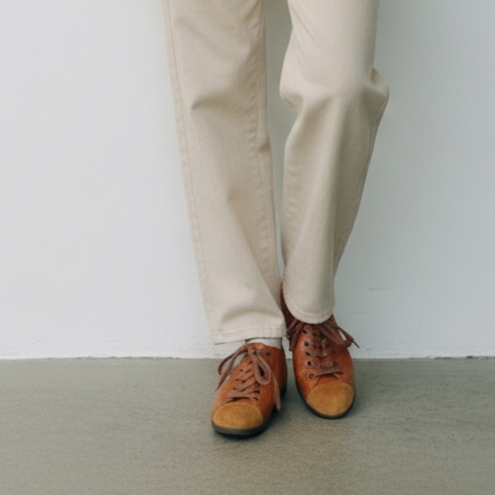 Kork-Ease Margaret Lace Up Brown‎ Leather Oxford Sneaker Suede Cap Toes. Size7